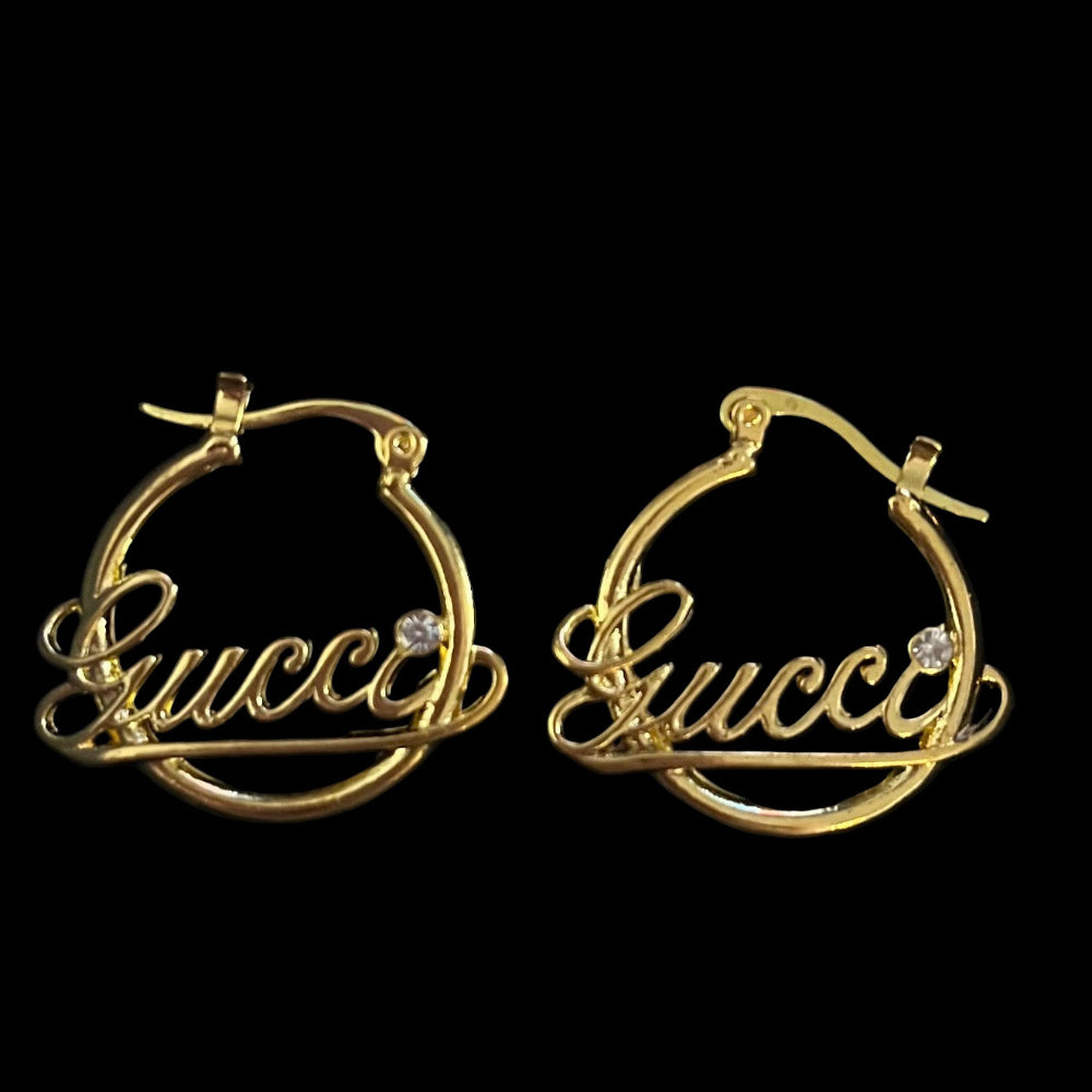 Gold 'G' Hoop Earrings