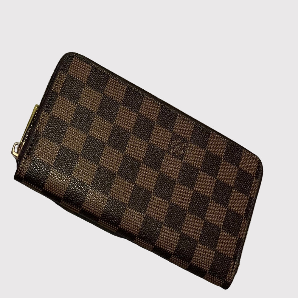 Brown & Light Brown Leather 'LV' Purse