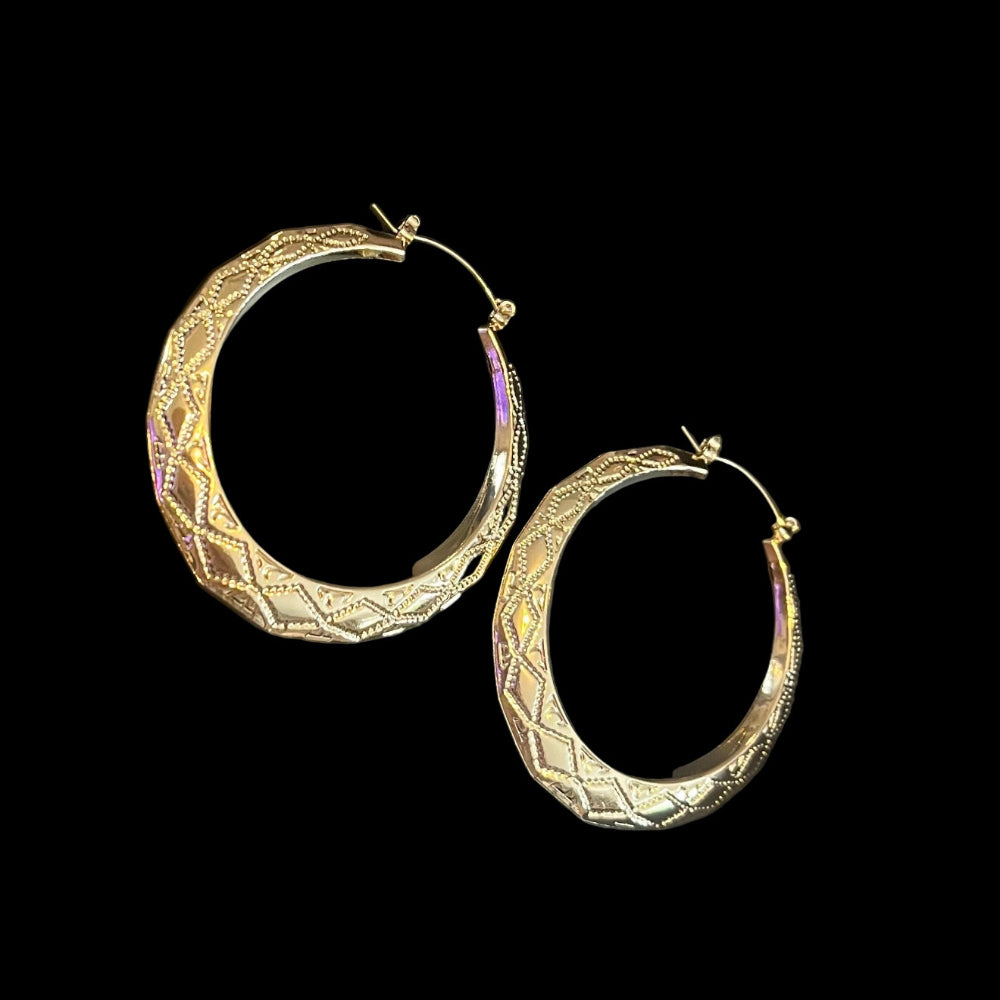 Gold Plated Large Hoop Earrings