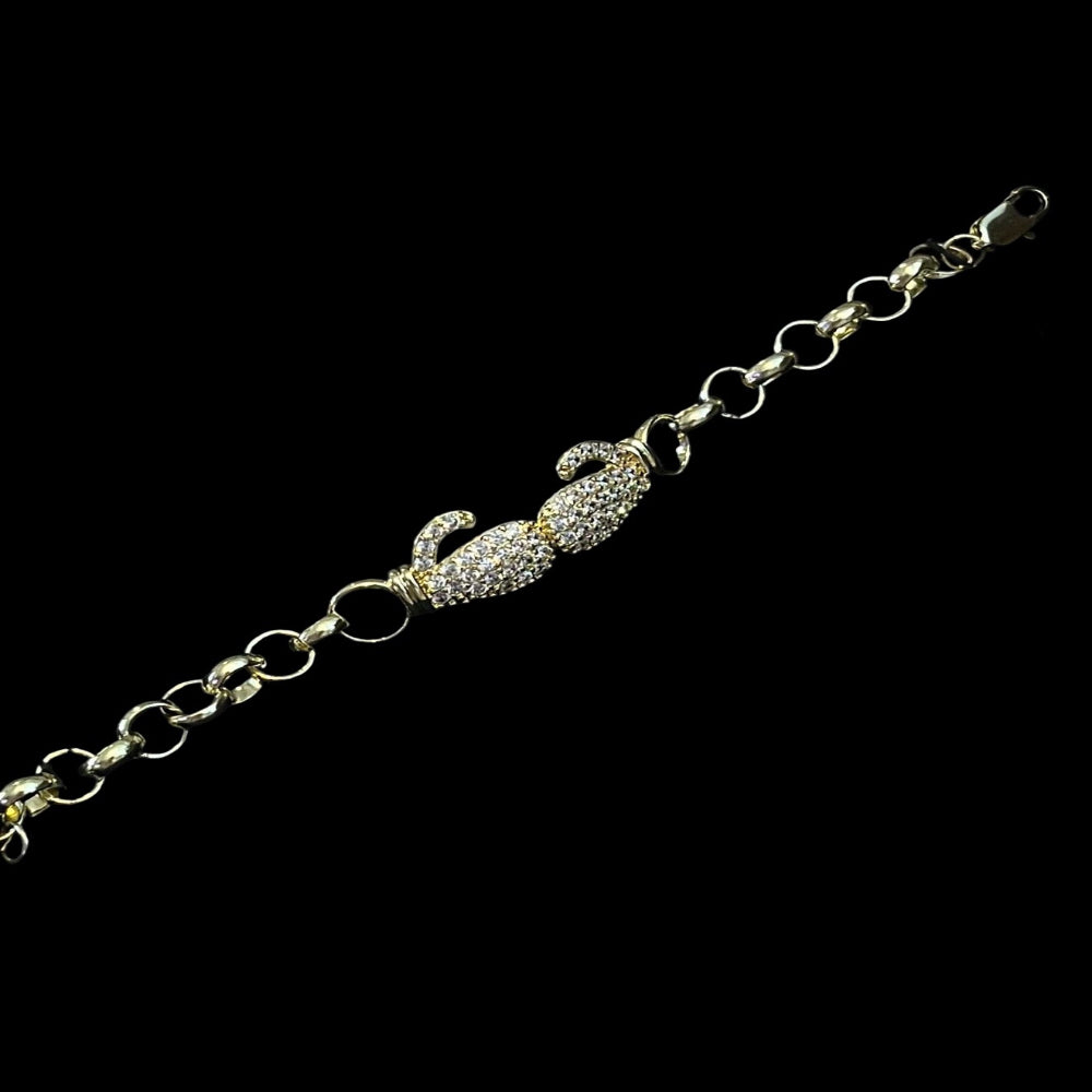 Gold Plated Diamanté Glove Bracelet