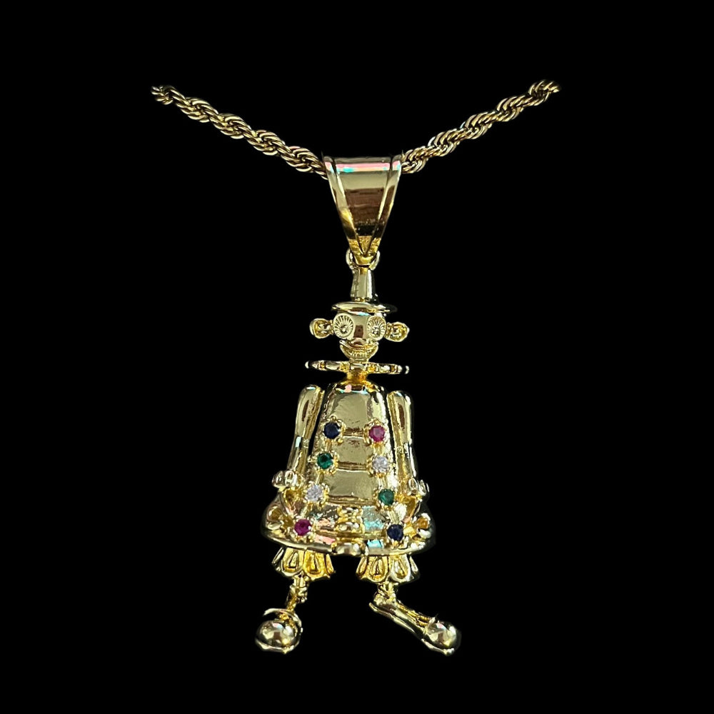 Large Gold Clown Necklace