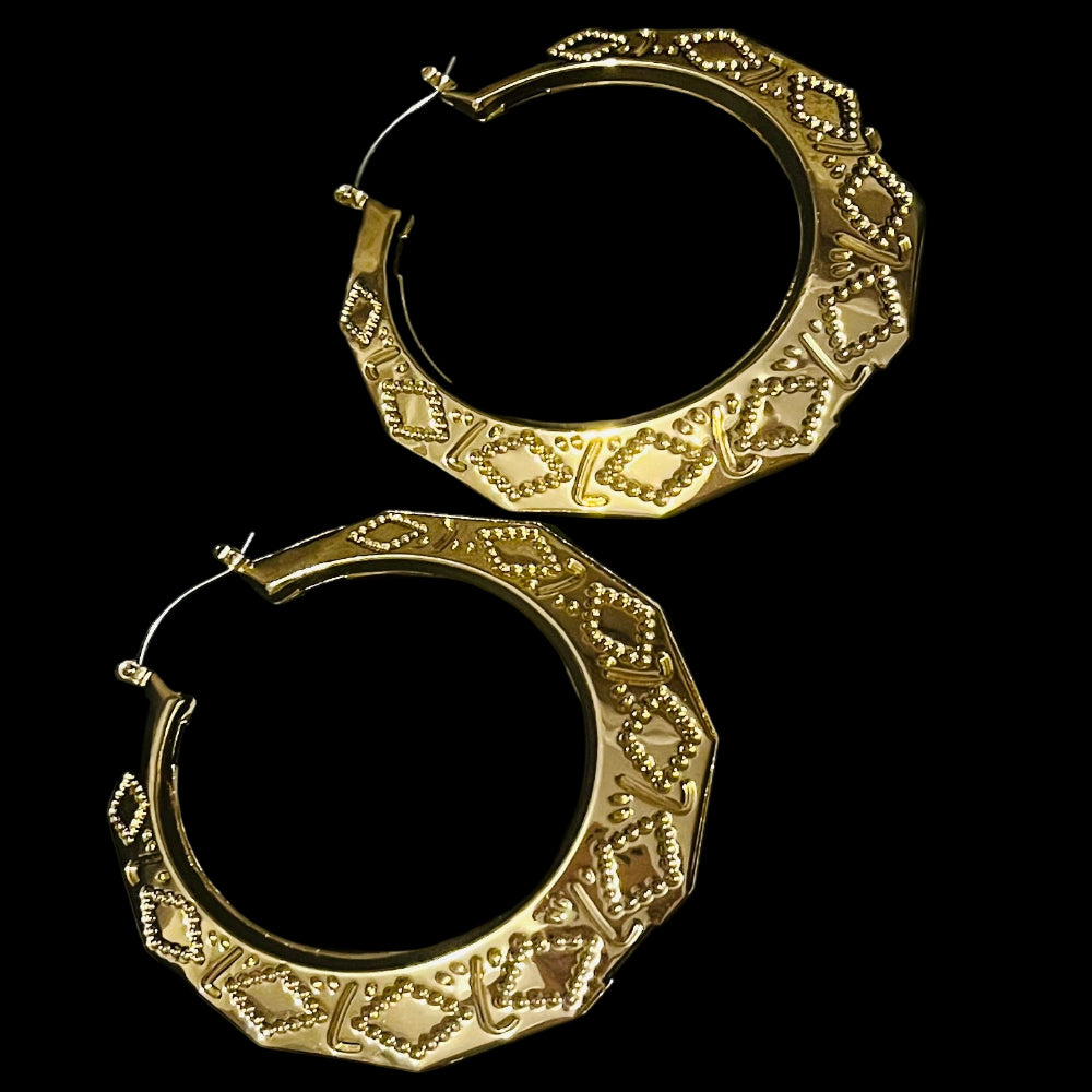 Extra Large Gold Plated Creoles
