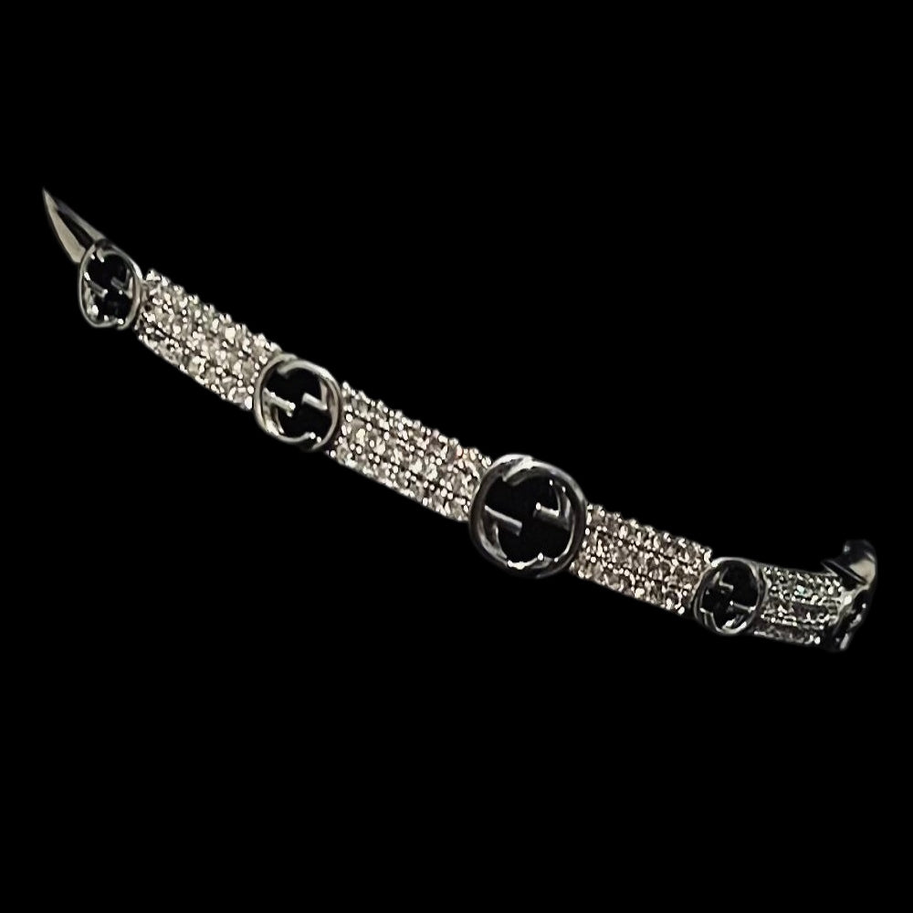 Silver Diamanté 'GG' Bangle