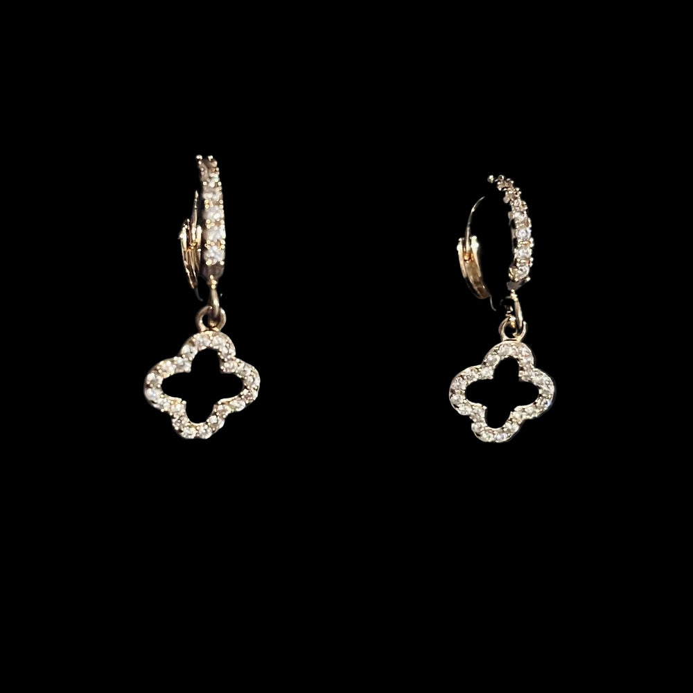 'Cleefs' Dangle Charm Hoop Earrings
