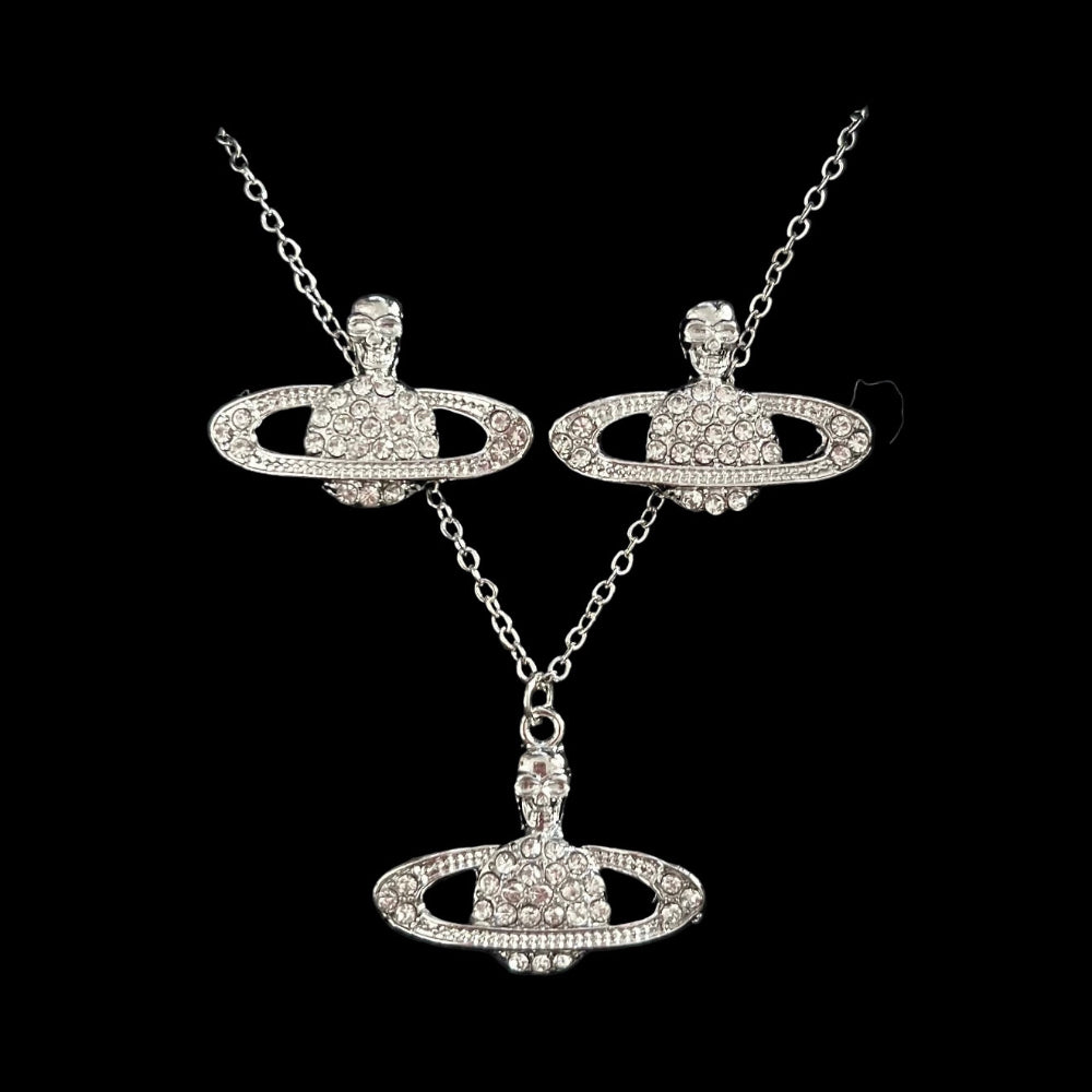 Silver 'Viv' Necklace & Earrings Set