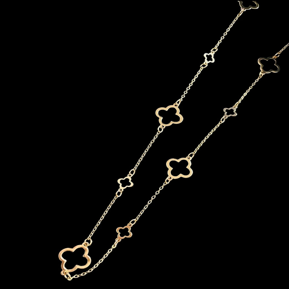 Gold Extra Long 'Cleefs' Necklace