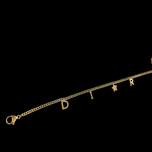 Gold Plated 'D Star' Bracelet