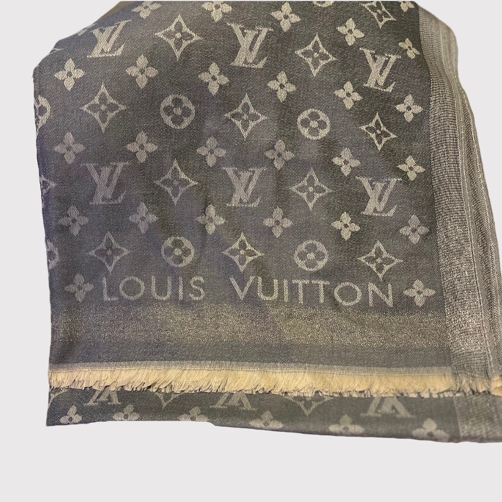 Grey 'LV' Scarf