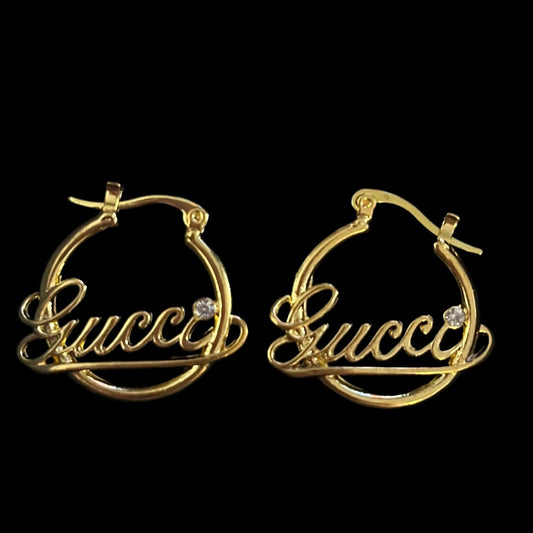 Gold 'G' Hoop Earrings