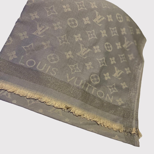 Silver 'LV' Scarf