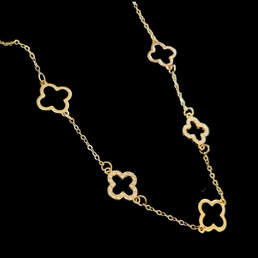 Gold 5 'Cleefs' Necklace