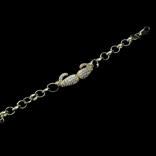 Gold Plated Diamanté Glove Bracelet