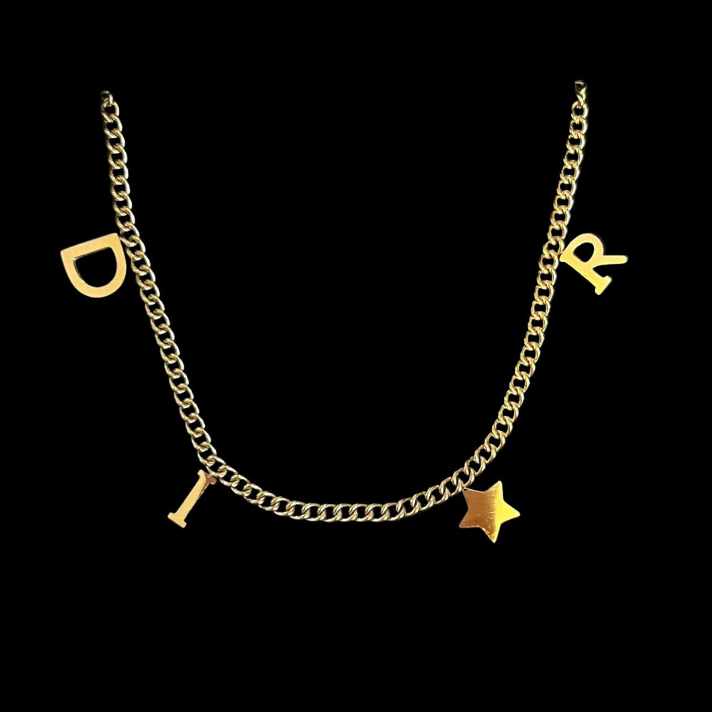 Gold 'D Star' Necklace