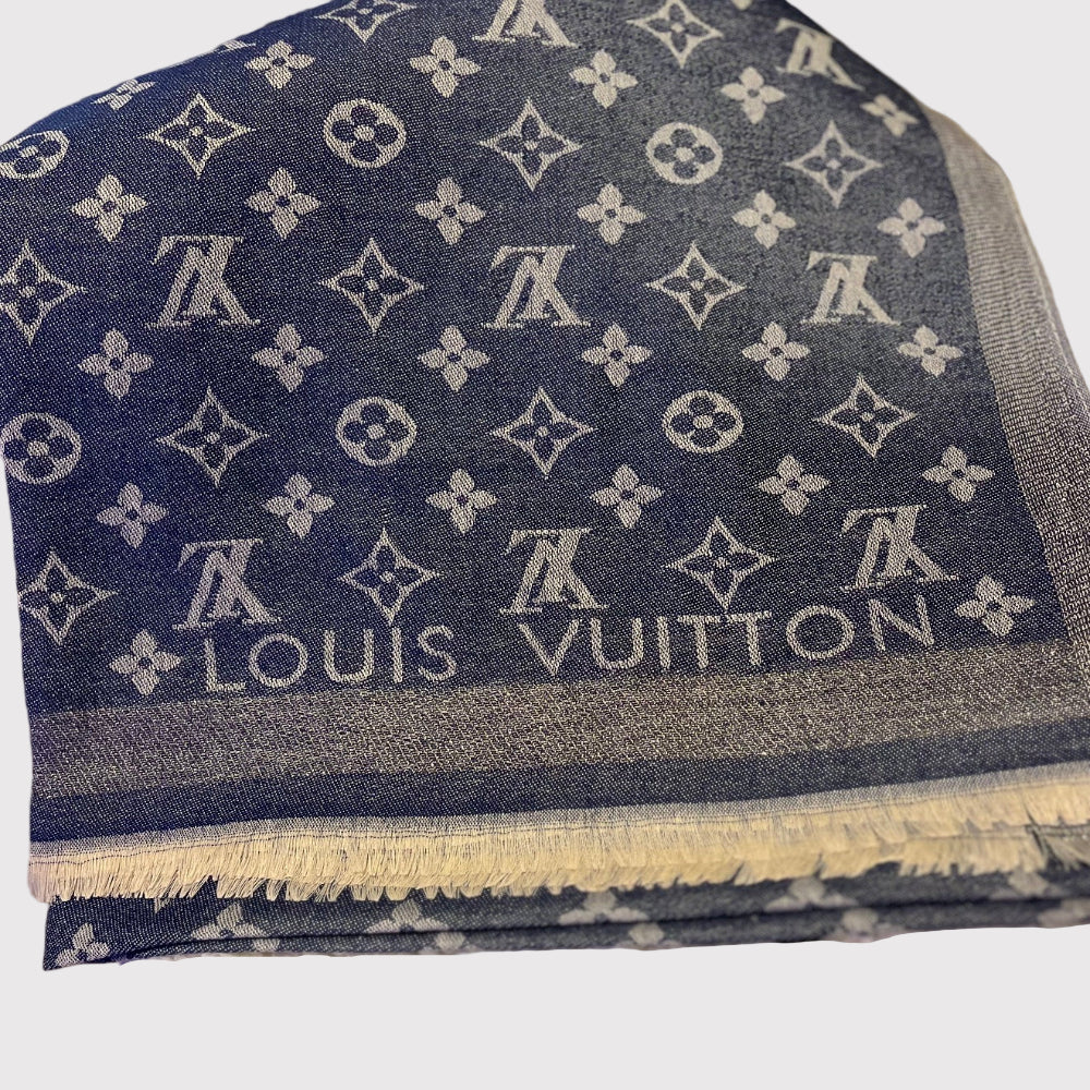Denim 'LV' Scarf