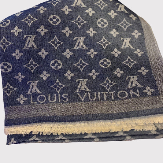 Denim 'LV' Scarf