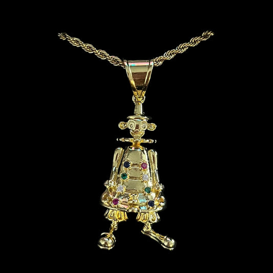 Large Gold Clown Necklace