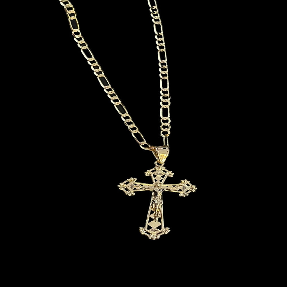 Gold Plated Cross Pendant & Chain