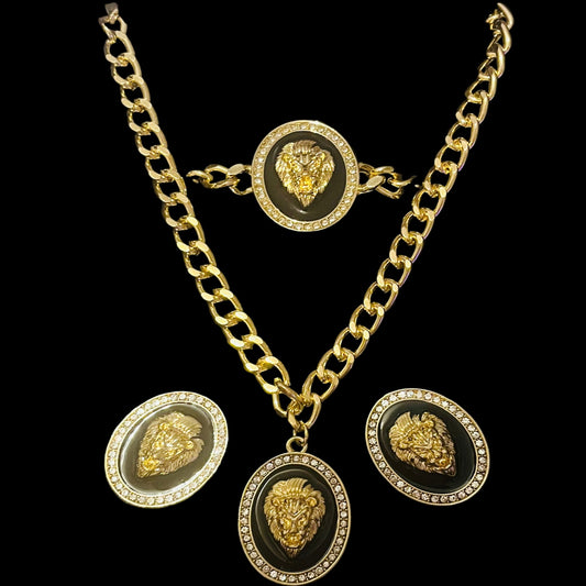Chunky Gold 'Ver' Lion Head Set