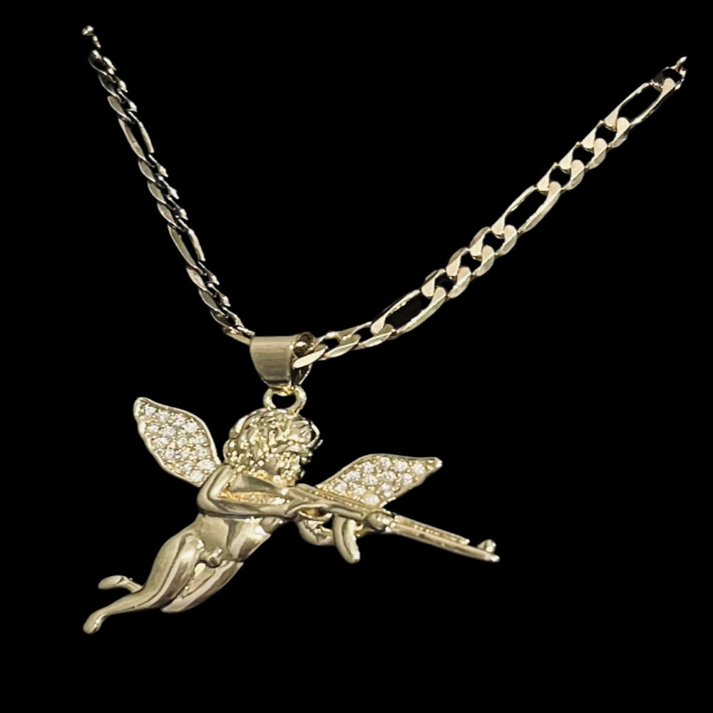 22 Carat Gold Plated Angel Necklace