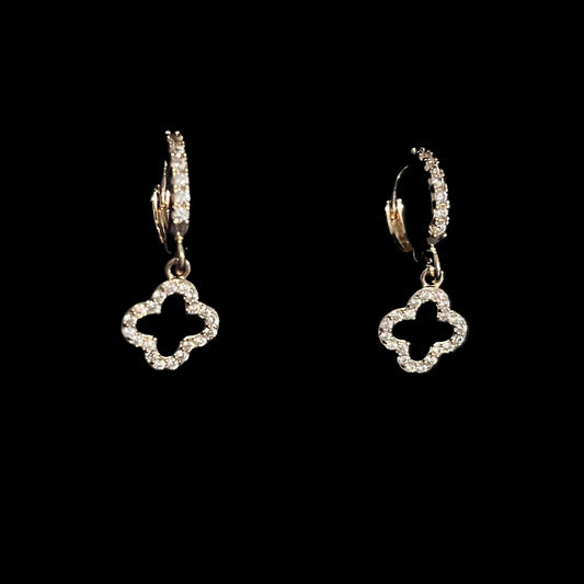 'Cleefs' Dangle Charm Hoop Earrings
