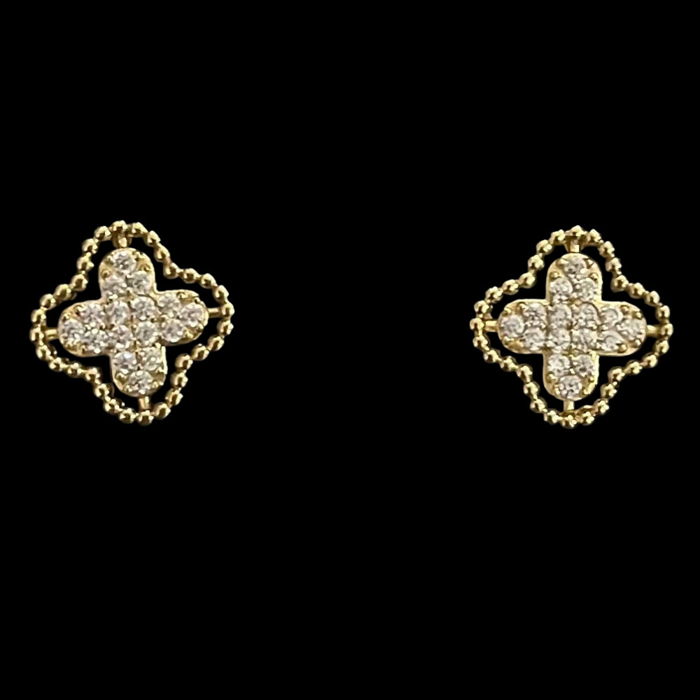 'Cleefs' Diamante Stud Earrings